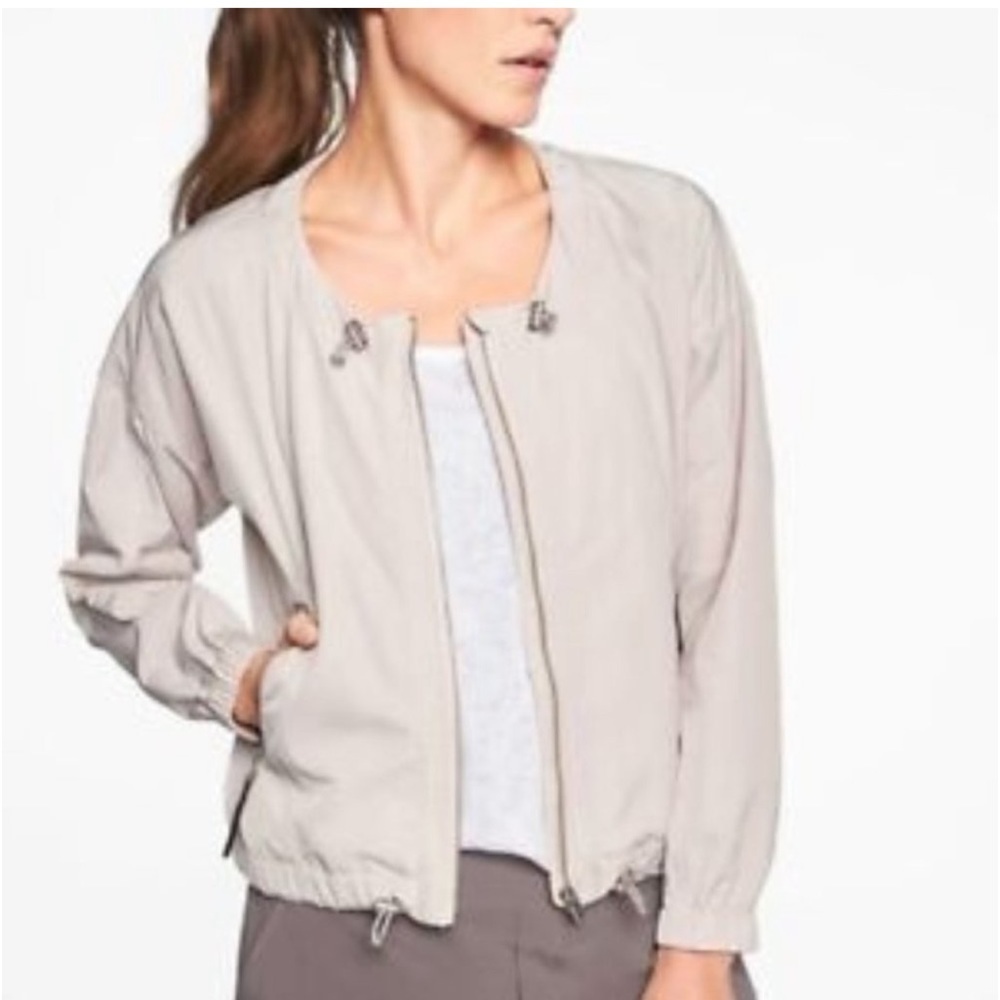 Athleta Chill Bomber Jacket in Beech Stone p2.